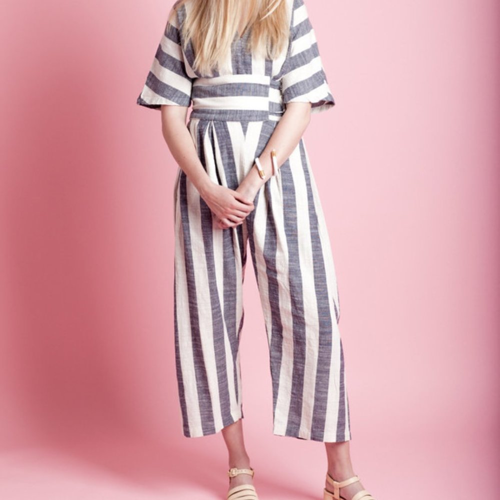 Striped Linen Jumpsuit